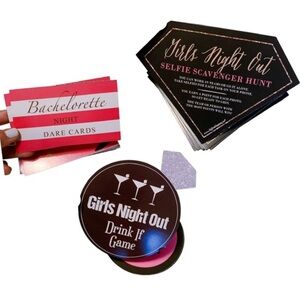 Bachelorette Party Game Cards (Set of 3 Games)